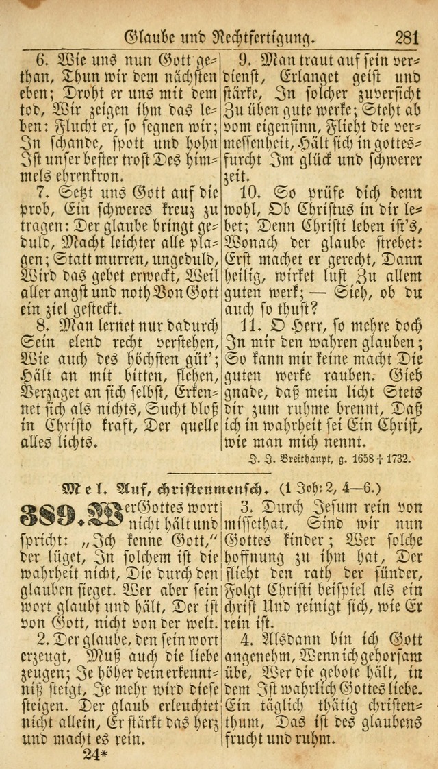 Deutsches Gesangbuch für die Evangelisch-Luterische Kirche in den Vereinigten Staaten: herausgegeben mit kirchlicher Genehmigung  page 281