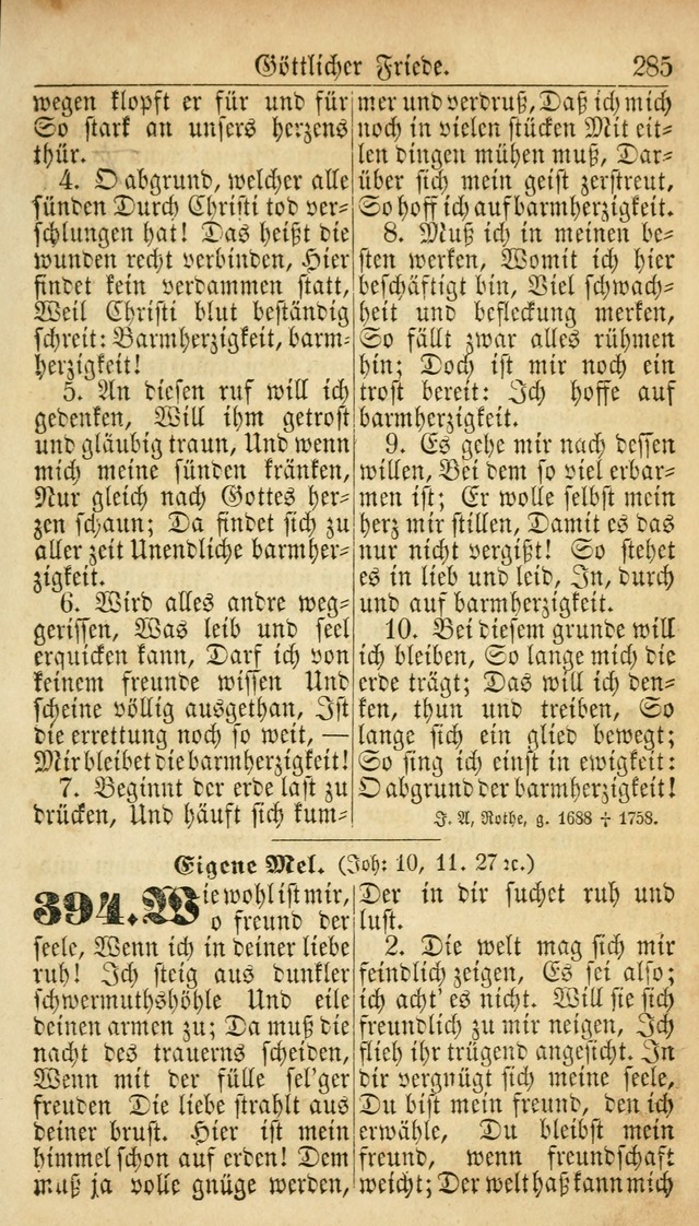 Deutsches Gesangbuch für die Evangelisch-Luterische Kirche in den Vereinigten Staaten: herausgegeben mit kirchlicher Genehmigung  page 285