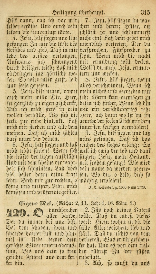 Deutsches Gesangbuch für die Evangelisch-Luterische Kirche in den Vereinigten Staaten: herausgegeben mit kirchlicher Genehmigung  page 315