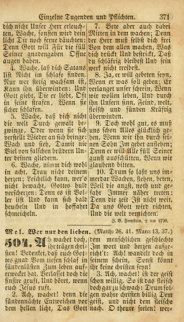 Deutsches Gesangbuch für die Evangelisch-Luterische Kirche in den Vereinigten Staaten: herausgegeben mit kirchlicher Genehmigung  page 371