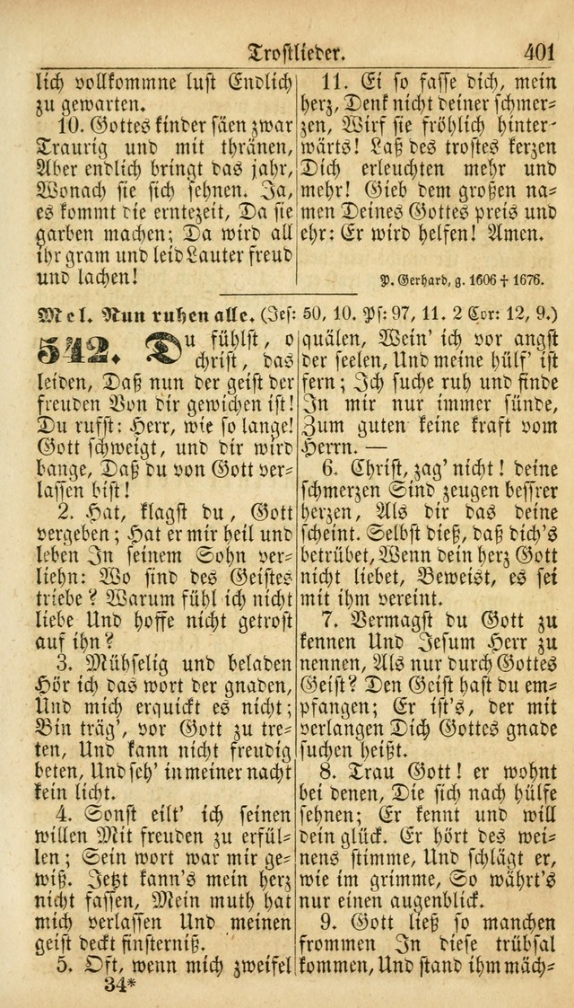 Deutsches Gesangbuch für die Evangelisch-Luterische Kirche in den Vereinigten Staaten: herausgegeben mit kirchlicher Genehmigung  page 401