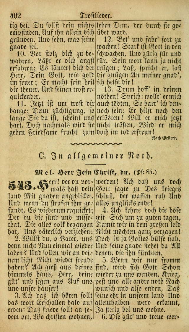 Deutsches Gesangbuch für die Evangelisch-Luterische Kirche in den Vereinigten Staaten: herausgegeben mit kirchlicher Genehmigung  page 402