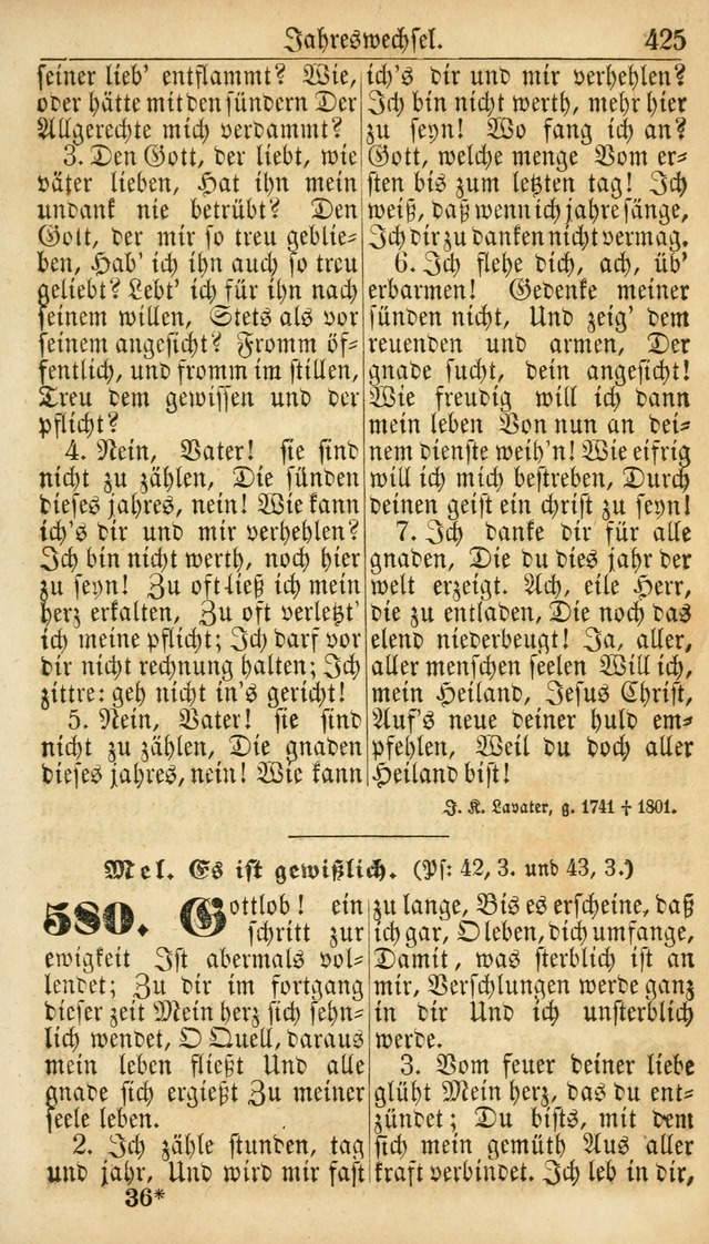 Deutsches Gesangbuch für die Evangelisch-Luterische Kirche in den Vereinigten Staaten: herausgegeben mit kirchlicher Genehmigung  page 425