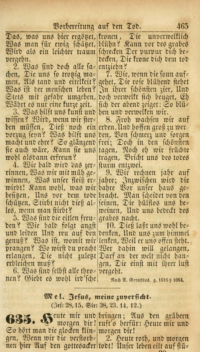 Deutsches Gesangbuch für die Evangelisch-Luterische Kirche in den Vereinigten Staaten: herausgegeben mit kirchlicher Genehmigung  page 465