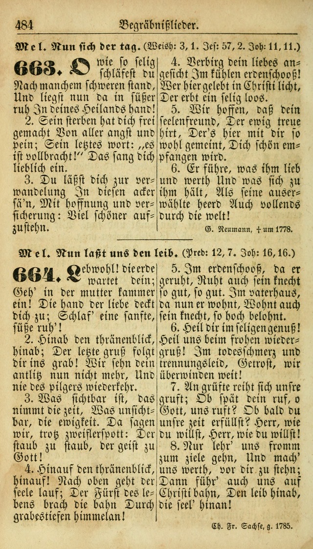 Deutsches Gesangbuch für die Evangelisch-Luterische Kirche in den Vereinigten Staaten: herausgegeben mit kirchlicher Genehmigung  page 484