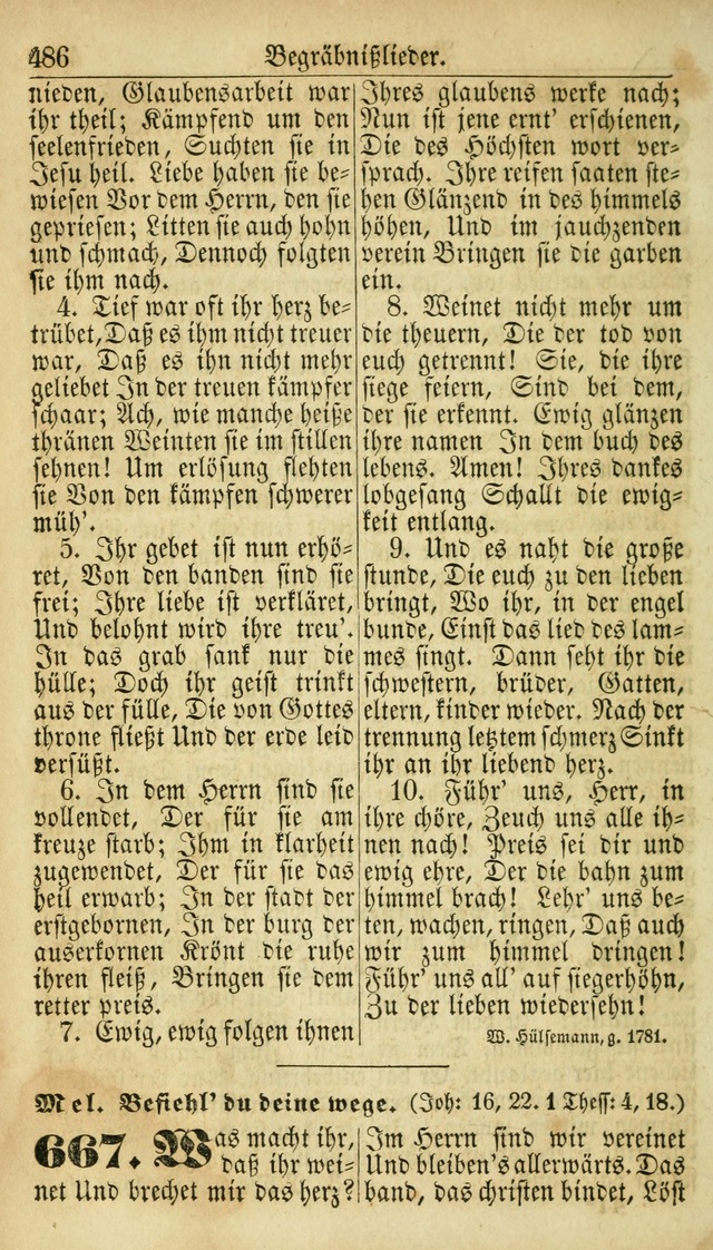 Deutsches Gesangbuch für die Evangelisch-Luterische Kirche in den Vereinigten Staaten: herausgegeben mit kirchlicher Genehmigung  page 486