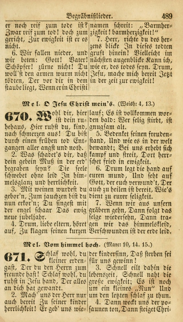 Deutsches Gesangbuch für die Evangelisch-Luterische Kirche in den Vereinigten Staaten: herausgegeben mit kirchlicher Genehmigung  page 489