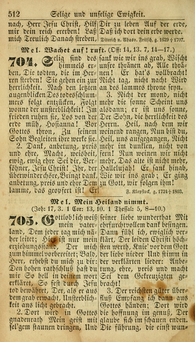 Deutsches Gesangbuch für die Evangelisch-Luterische Kirche in den Vereinigten Staaten: herausgegeben mit kirchlicher Genehmigung  page 512