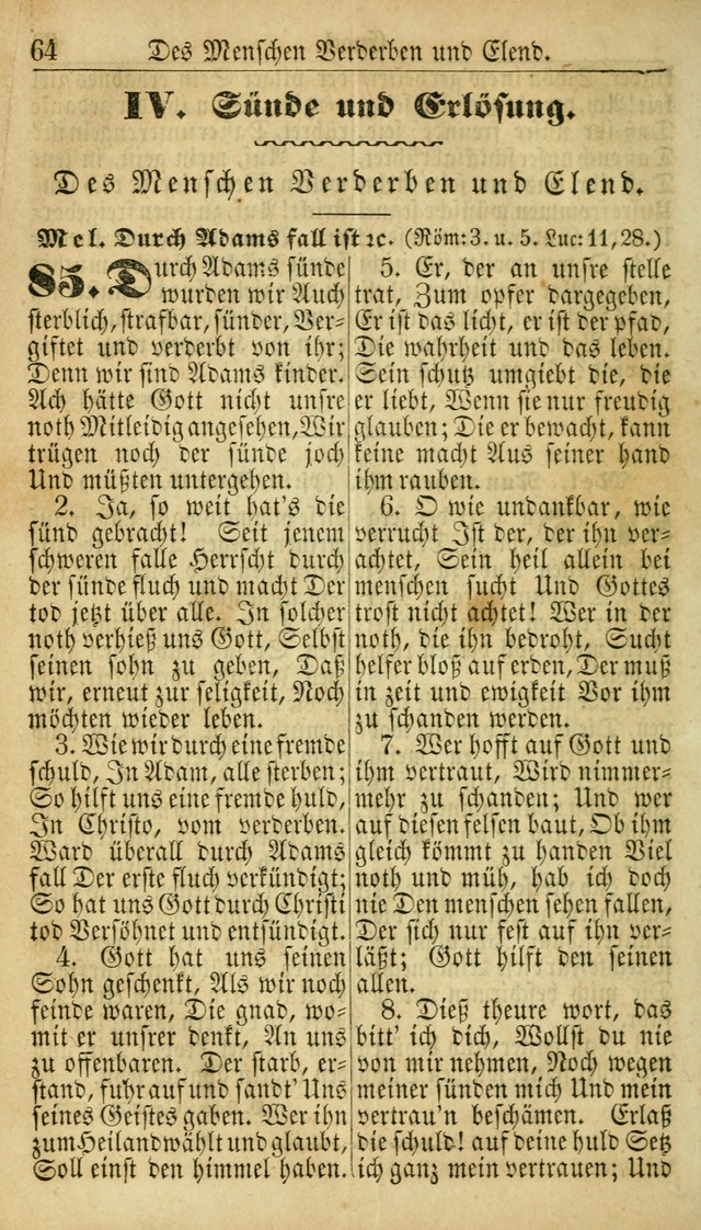 Deutsches Gesangbuch für die Evangelisch-Luterische Kirche in den Vereinigten Staaten: herausgegeben mit kirchlicher Genehmigung  page 64