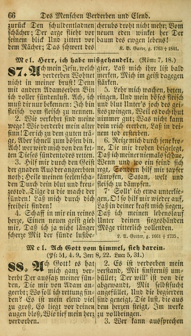 Deutsches Gesangbuch für die Evangelisch-Luterische Kirche in den Vereinigten Staaten: herausgegeben mit kirchlicher Genehmigung  page 66