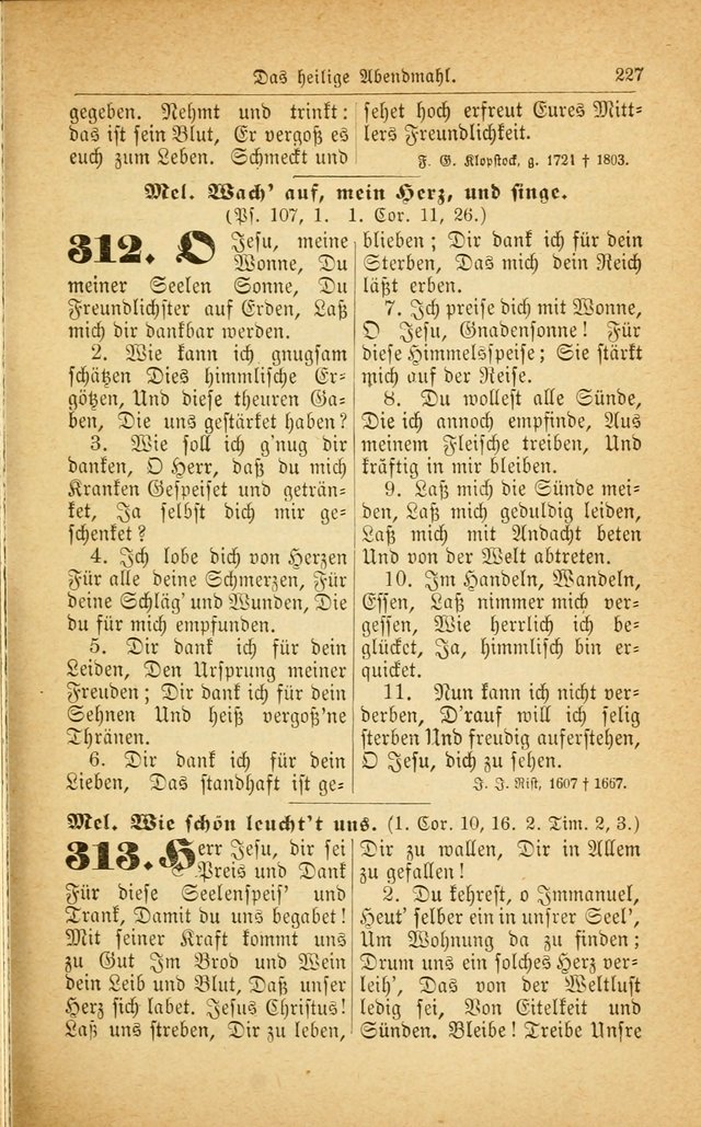 Deutsches Gesangbuch: für den Evangelisch-Lutherische Kirche in den Vereinigten Staaten herausgegen mit kirchlicher Genehmigung  page 281