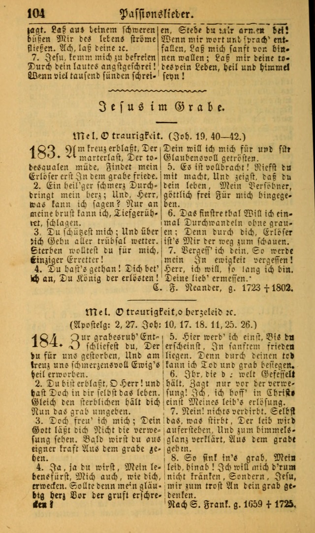 Deutsches Gesangbuch für die Evangelisch-Luterische Kirche in den Vereinigten Staaten: herausgegeben mit kirchlicher Genehmigung (22nd aufl.) page 104