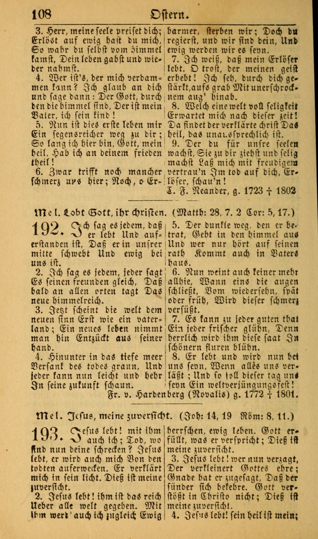 Deutsches Gesangbuch für die Evangelisch-Luterische Kirche in den Vereinigten Staaten: herausgegeben mit kirchlicher Genehmigung (22nd aufl.) page 108