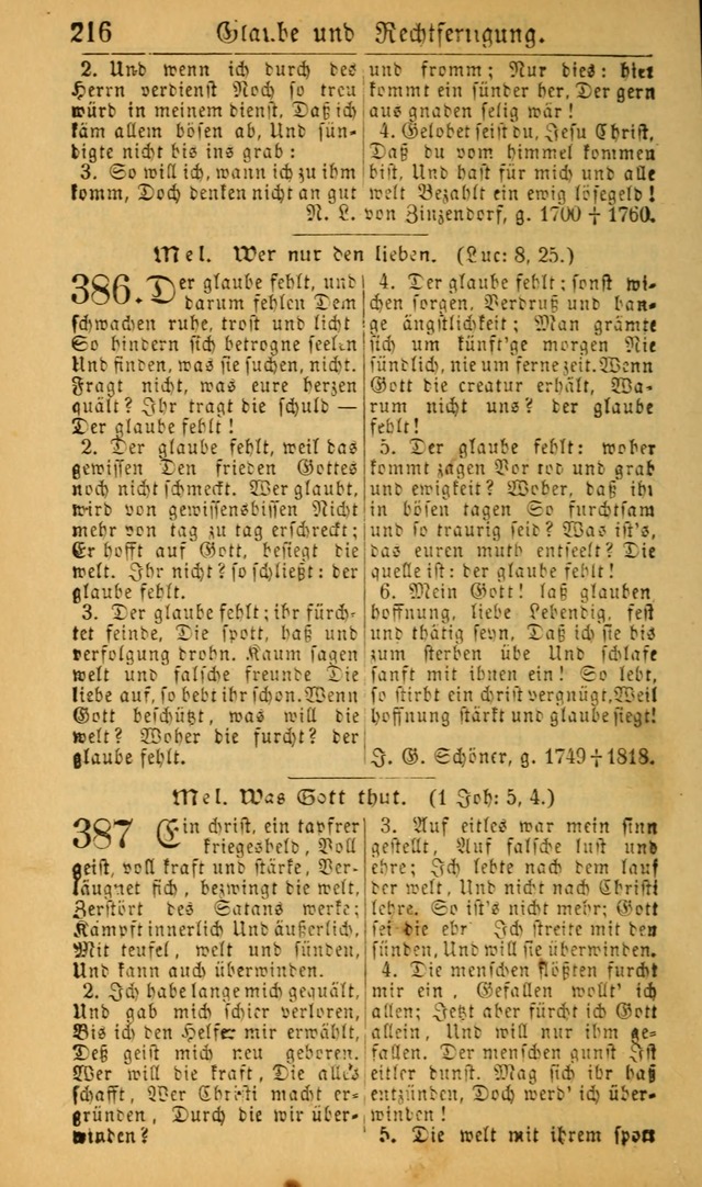 Deutsches Gesangbuch für die Evangelisch-Luterische Kirche in den Vereinigten Staaten: herausgegeben mit kirchlicher Genehmigung (22nd aufl.) page 218