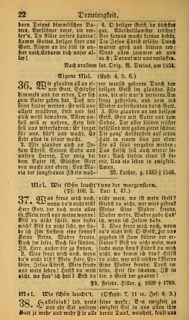 Deutsches Gesangbuch für die Evangelisch-Luterische Kirche in den Vereinigten Staaten: herausgegeben mit kirchlicher Genehmigung (22nd aufl.) page 22