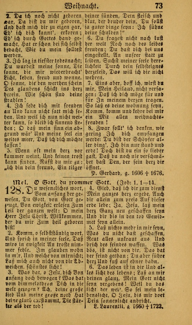 Deutsches Gesangbuch für die Evangelisch-Luterische Kirche in den Vereinigten Staaten: herausgegeben mit kirchlicher Genehmigung (22nd aufl.) page 73