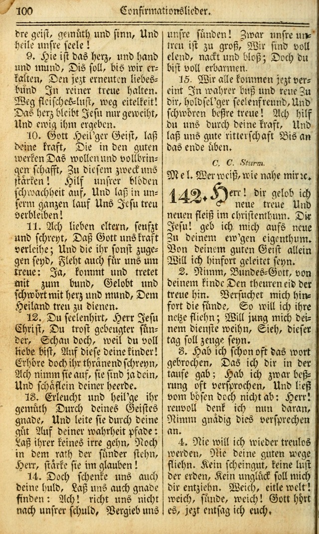 Das Gemeinschaftliche Gesangbuch: zum gottesdienstlichen Gebrauch der Lutherischen und Reformirten Gemeinden in Nord-America. (1st.. Aufl) page 100