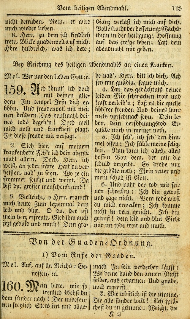 Das Gemeinschaftliche Gesangbuch: zum gottesdienstlichen Gebrauch der Lutherischen und Reformirten Gemeinden in Nord-America. (1st.. Aufl) page 113