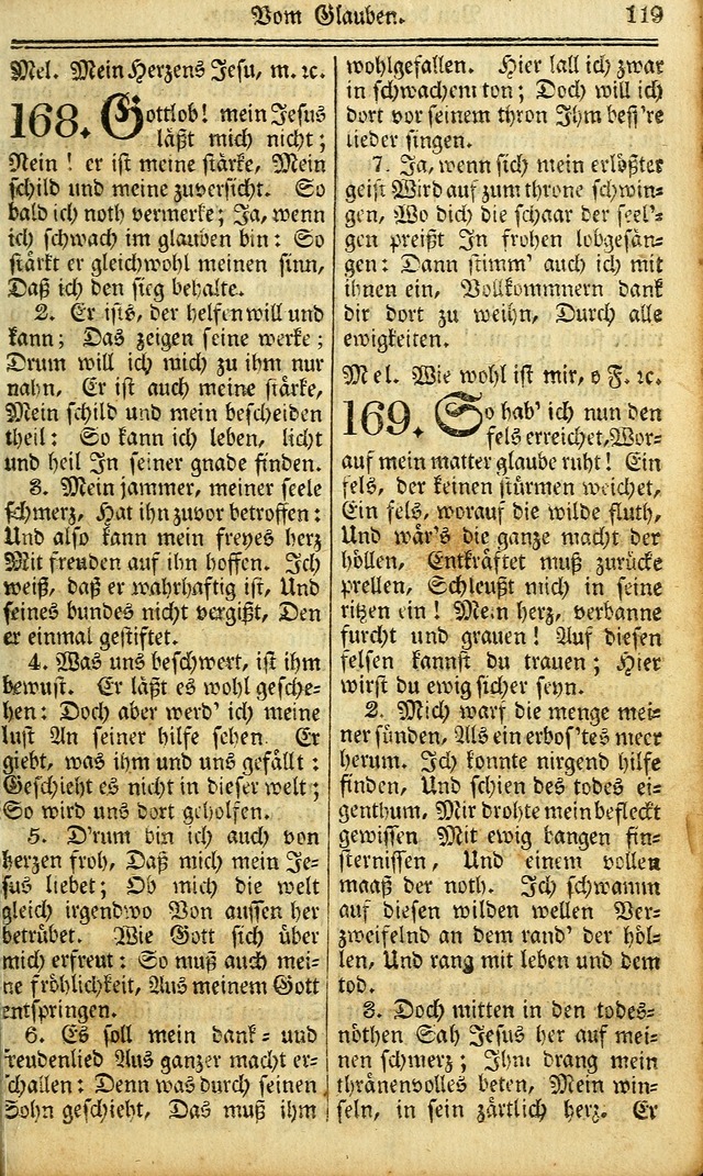 Das Gemeinschaftliche Gesangbuch: zum gottesdienstlichen Gebrauch der Lutherischen und Reformirten Gemeinden in Nord-America. (1st.. Aufl) page 119