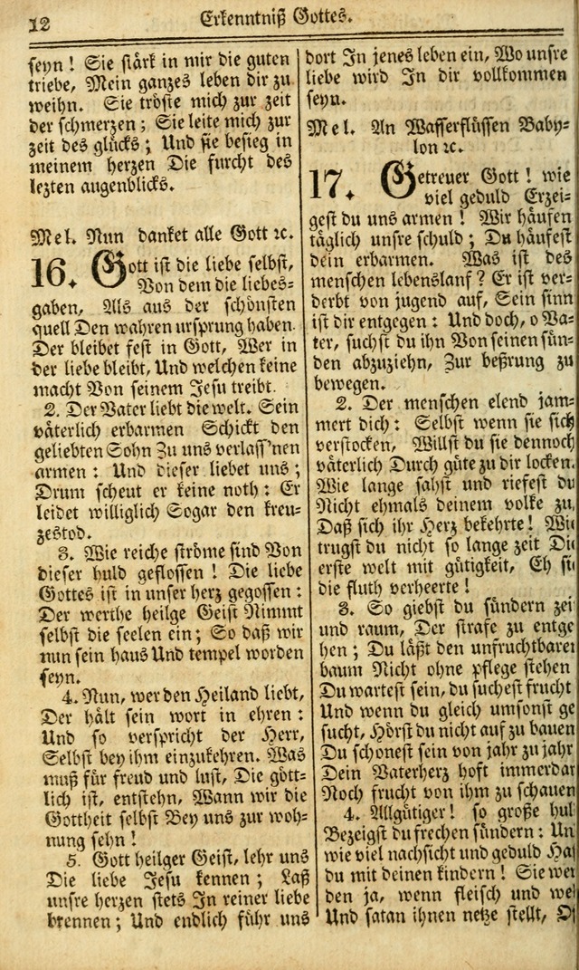 Das Gemeinschaftliche Gesangbuch: zum gottesdienstlichen Gebrauch der Lutherischen und Reformirten Gemeinden in Nord-America. (1st.. Aufl) page 12