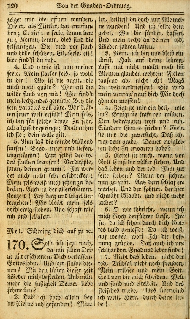 Das Gemeinschaftliche Gesangbuch: zum gottesdienstlichen Gebrauch der Lutherischen und Reformirten Gemeinden in Nord-America. (1st.. Aufl) page 120