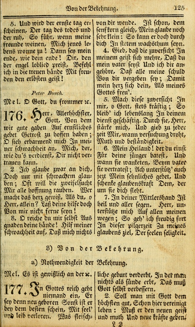 Das Gemeinschaftliche Gesangbuch: zum gottesdienstlichen Gebrauch der Lutherischen und Reformirten Gemeinden in Nord-America. (1st.. Aufl) page 125