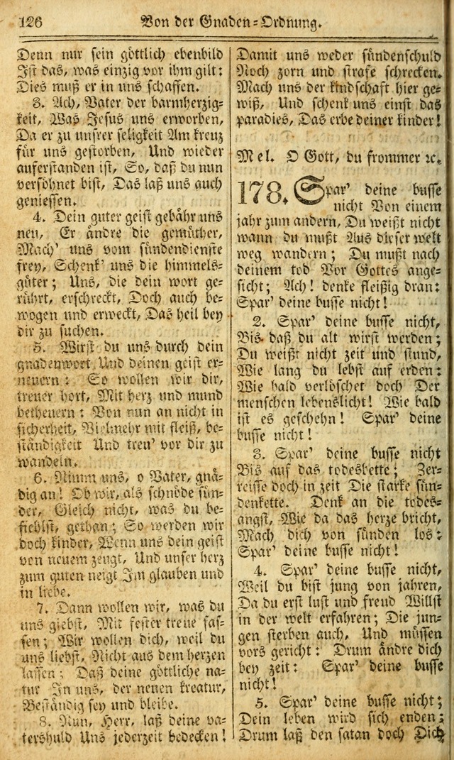 Das Gemeinschaftliche Gesangbuch: zum gottesdienstlichen Gebrauch der Lutherischen und Reformirten Gemeinden in Nord-America. (1st.. Aufl) page 126