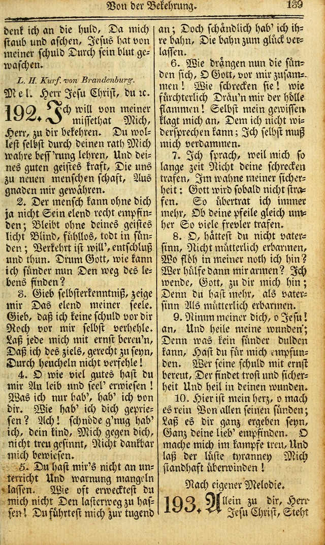 Das Gemeinschaftliche Gesangbuch: zum gottesdienstlichen Gebrauch der Lutherischen und Reformirten Gemeinden in Nord-America. (1st.. Aufl) page 139