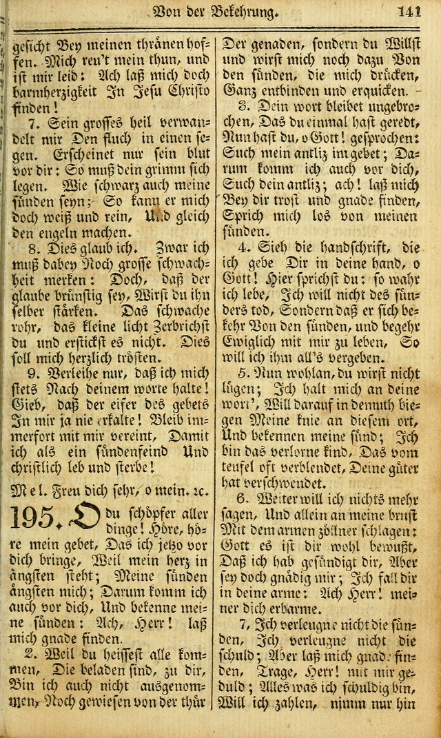 Das Gemeinschaftliche Gesangbuch: zum gottesdienstlichen Gebrauch der Lutherischen und Reformirten Gemeinden in Nord-America. (1st.. Aufl) page 141