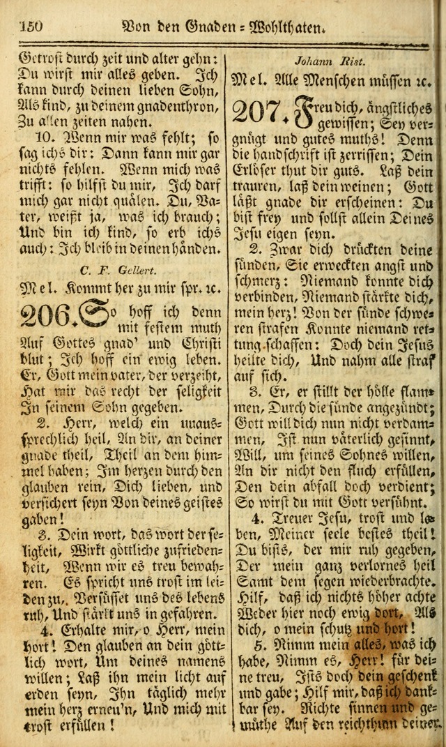 Das Gemeinschaftliche Gesangbuch: zum gottesdienstlichen Gebrauch der Lutherischen und Reformirten Gemeinden in Nord-America. (1st.. Aufl) page 150