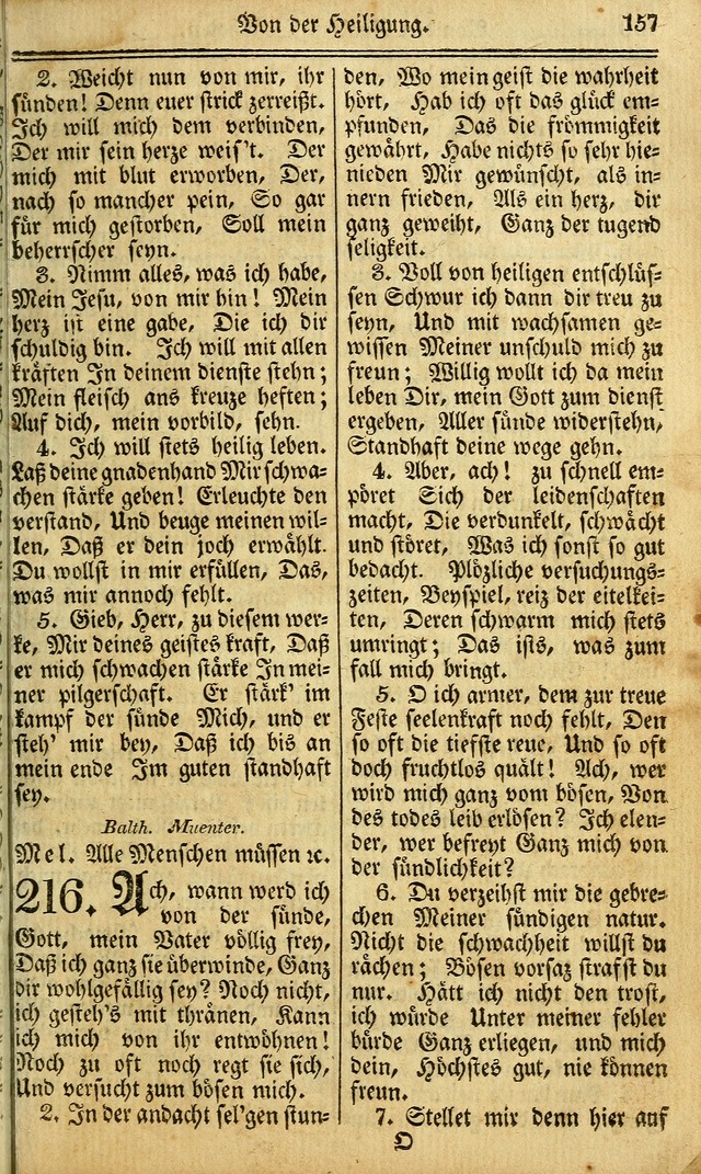 Das Gemeinschaftliche Gesangbuch: zum gottesdienstlichen Gebrauch der Lutherischen und Reformirten Gemeinden in Nord-America. (1st.. Aufl) page 157