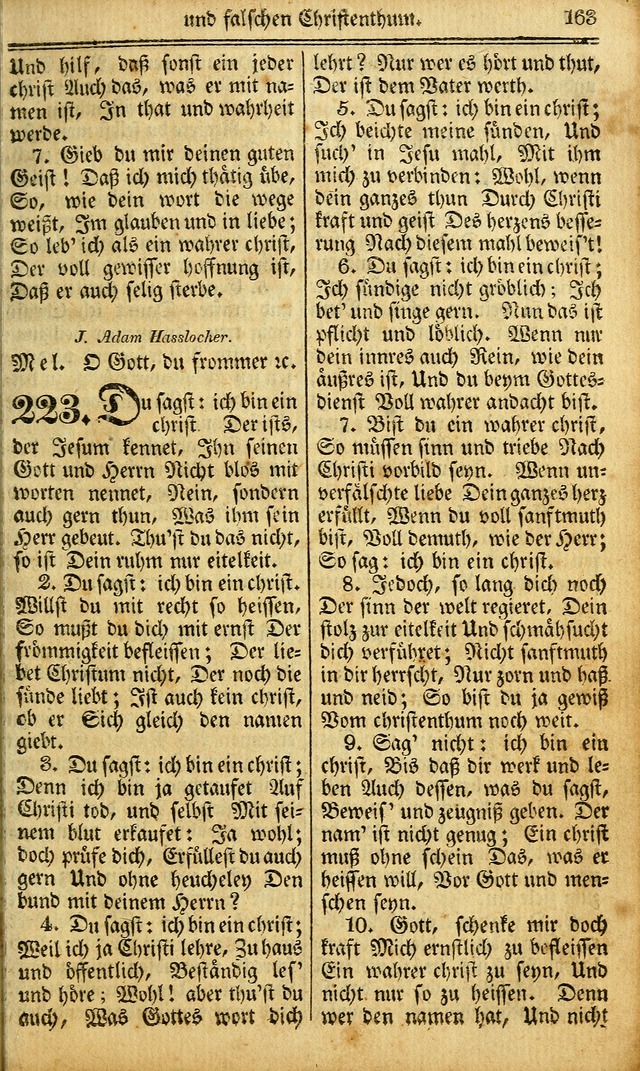 Das Gemeinschaftliche Gesangbuch: zum gottesdienstlichen Gebrauch der Lutherischen und Reformirten Gemeinden in Nord-America. (1st.. Aufl) page 163