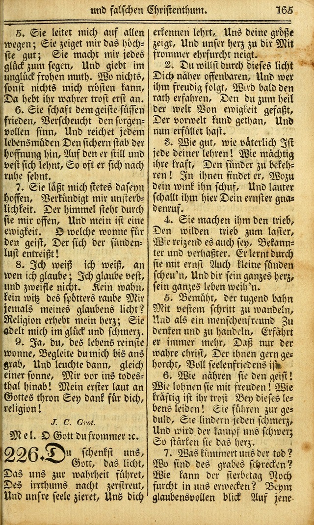 Das Gemeinschaftliche Gesangbuch: zum gottesdienstlichen Gebrauch der Lutherischen und Reformirten Gemeinden in Nord-America. (1st.. Aufl) page 165