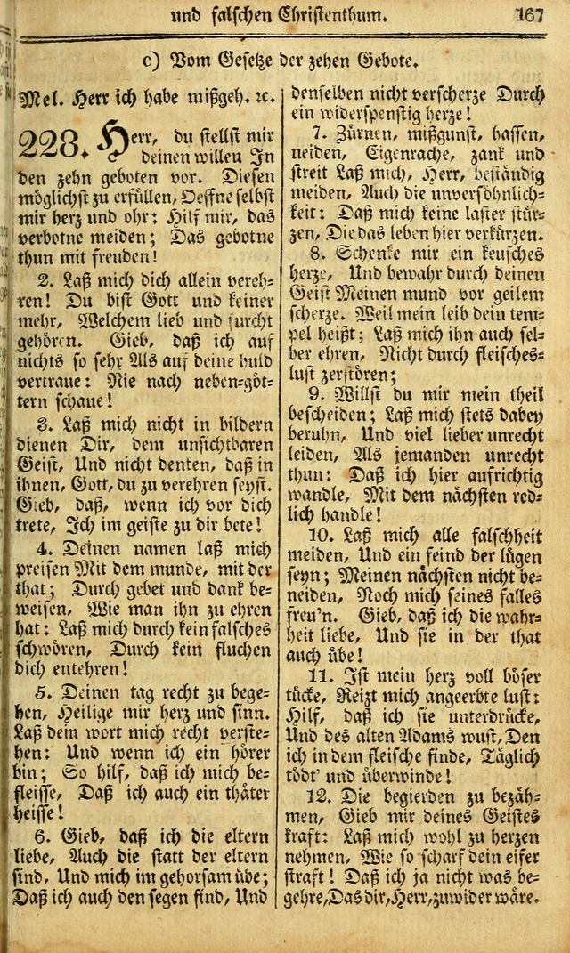 Das Gemeinschaftliche Gesangbuch: zum gottesdienstlichen Gebrauch der Lutherischen und Reformirten Gemeinden in Nord-America. (1st.. Aufl) page 167