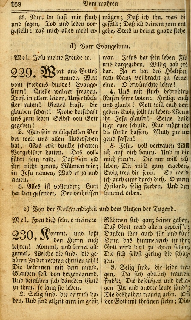 Das Gemeinschaftliche Gesangbuch: zum gottesdienstlichen Gebrauch der Lutherischen und Reformirten Gemeinden in Nord-America. (1st.. Aufl) page 168