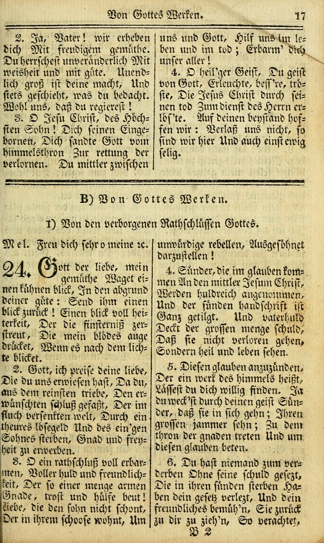 Das Gemeinschaftliche Gesangbuch: zum gottesdienstlichen Gebrauch der Lutherischen und Reformirten Gemeinden in Nord-America. (1st.. Aufl) page 17