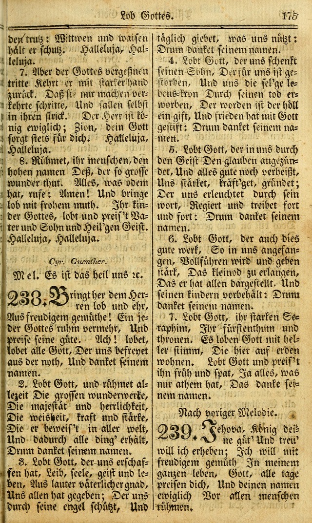 Das Gemeinschaftliche Gesangbuch: zum gottesdienstlichen Gebrauch der Lutherischen und Reformirten Gemeinden in Nord-America. (1st.. Aufl) page 175