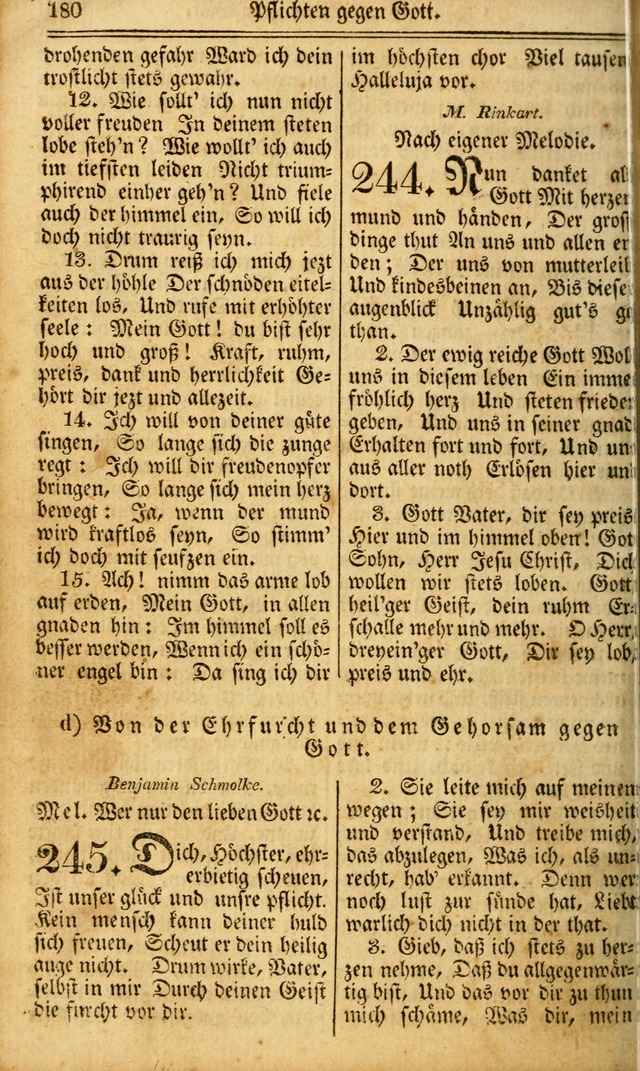 Das Gemeinschaftliche Gesangbuch: zum gottesdienstlichen Gebrauch der Lutherischen und Reformirten Gemeinden in Nord-America. (1st.. Aufl) page 180