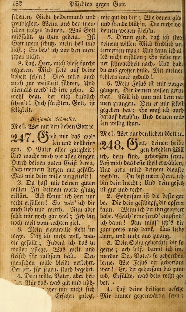 Das Gemeinschaftliche Gesangbuch: zum gottesdienstlichen Gebrauch der Lutherischen und Reformirten Gemeinden in Nord-America. (1st.. Aufl) page 182