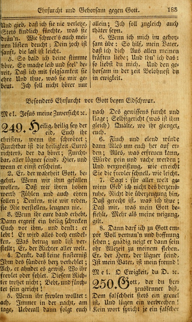 Das Gemeinschaftliche Gesangbuch: zum gottesdienstlichen Gebrauch der Lutherischen und Reformirten Gemeinden in Nord-America. (1st.. Aufl) page 183