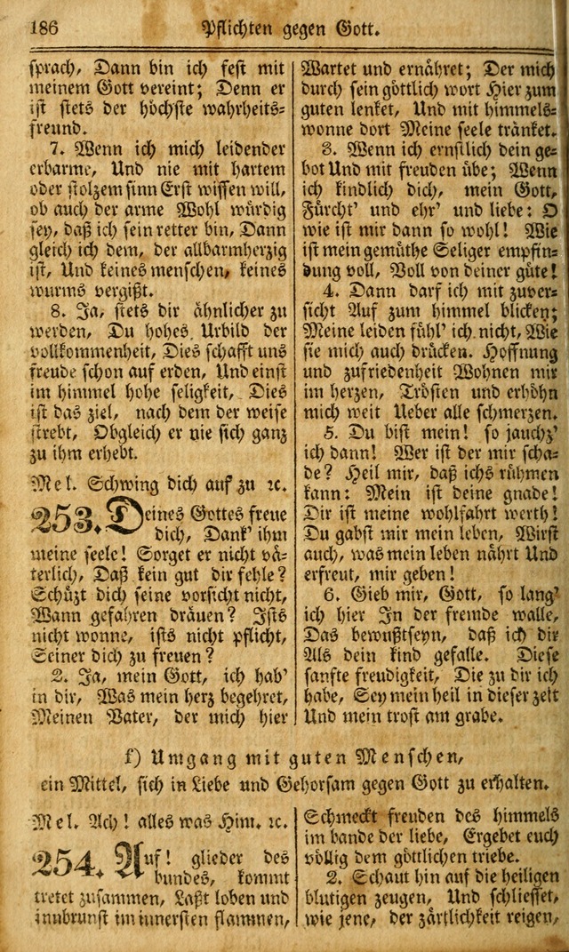 Das Gemeinschaftliche Gesangbuch: zum gottesdienstlichen Gebrauch der Lutherischen und Reformirten Gemeinden in Nord-America. (1st.. Aufl) page 186