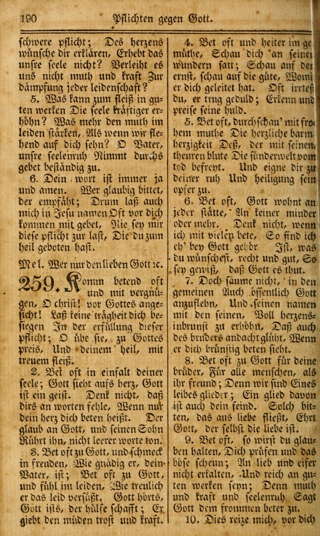 Das Gemeinschaftliche Gesangbuch: zum gottesdienstlichen Gebrauch der Lutherischen und Reformirten Gemeinden in Nord-America. (1st.. Aufl) page 190