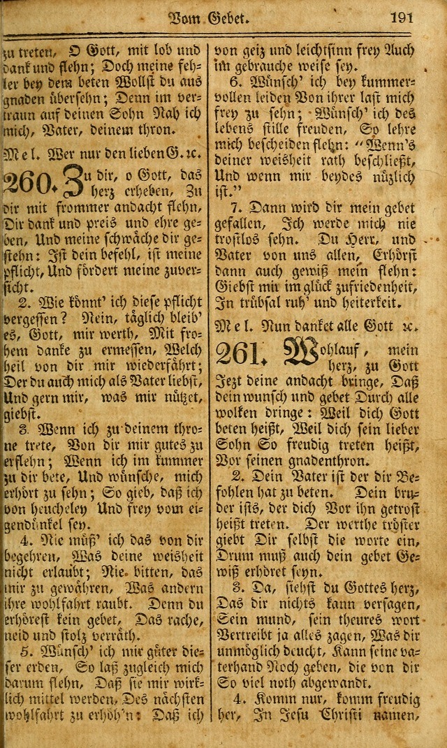 Das Gemeinschaftliche Gesangbuch: zum gottesdienstlichen Gebrauch der Lutherischen und Reformirten Gemeinden in Nord-America. (1st.. Aufl) page 191