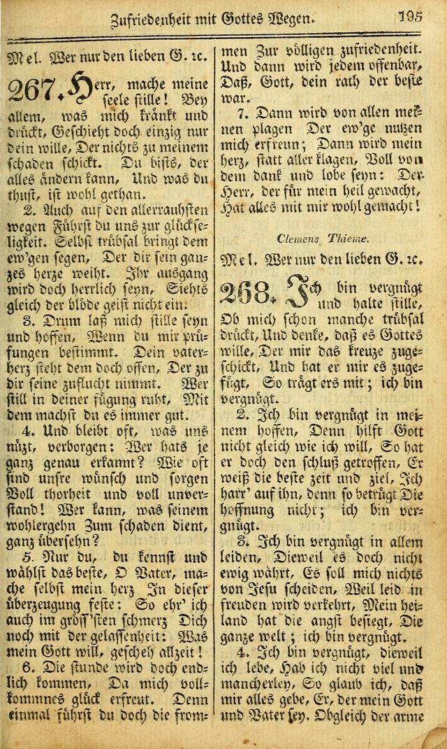 Das Gemeinschaftliche Gesangbuch: zum gottesdienstlichen Gebrauch der Lutherischen und Reformirten Gemeinden in Nord-America. (1st.. Aufl) page 195