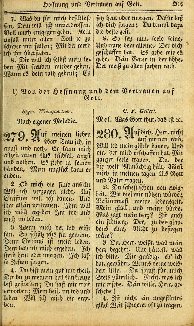 Das Gemeinschaftliche Gesangbuch: zum gottesdienstlichen Gebrauch der Lutherischen und Reformirten Gemeinden in Nord-America. (1st.. Aufl) page 203