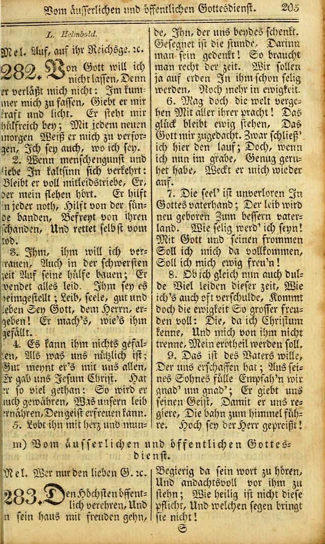 Das Gemeinschaftliche Gesangbuch: zum gottesdienstlichen Gebrauch der Lutherischen und Reformirten Gemeinden in Nord-America. (1st.. Aufl) page 205