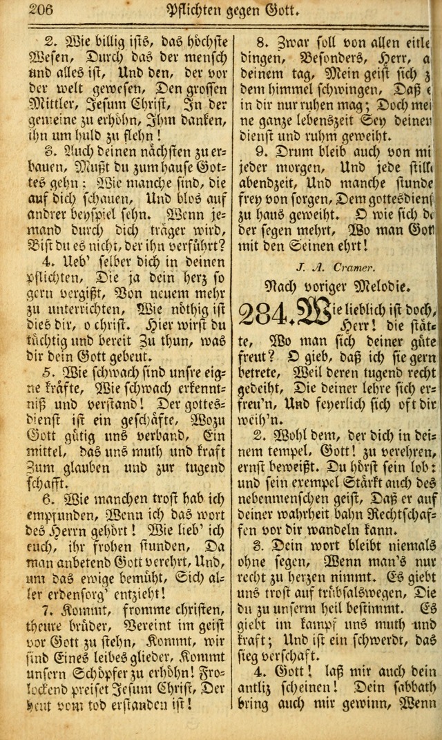 Das Gemeinschaftliche Gesangbuch: zum gottesdienstlichen Gebrauch der Lutherischen und Reformirten Gemeinden in Nord-America. (1st.. Aufl) page 206