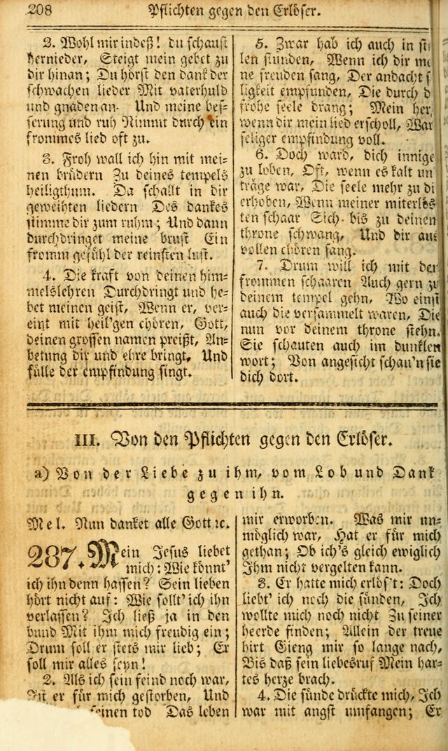 Das Gemeinschaftliche Gesangbuch: zum gottesdienstlichen Gebrauch der Lutherischen und Reformirten Gemeinden in Nord-America. (1st.. Aufl) page 208