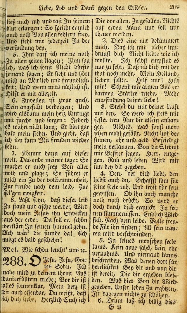 Das Gemeinschaftliche Gesangbuch: zum gottesdienstlichen Gebrauch der Lutherischen und Reformirten Gemeinden in Nord-America. (1st.. Aufl) page 209