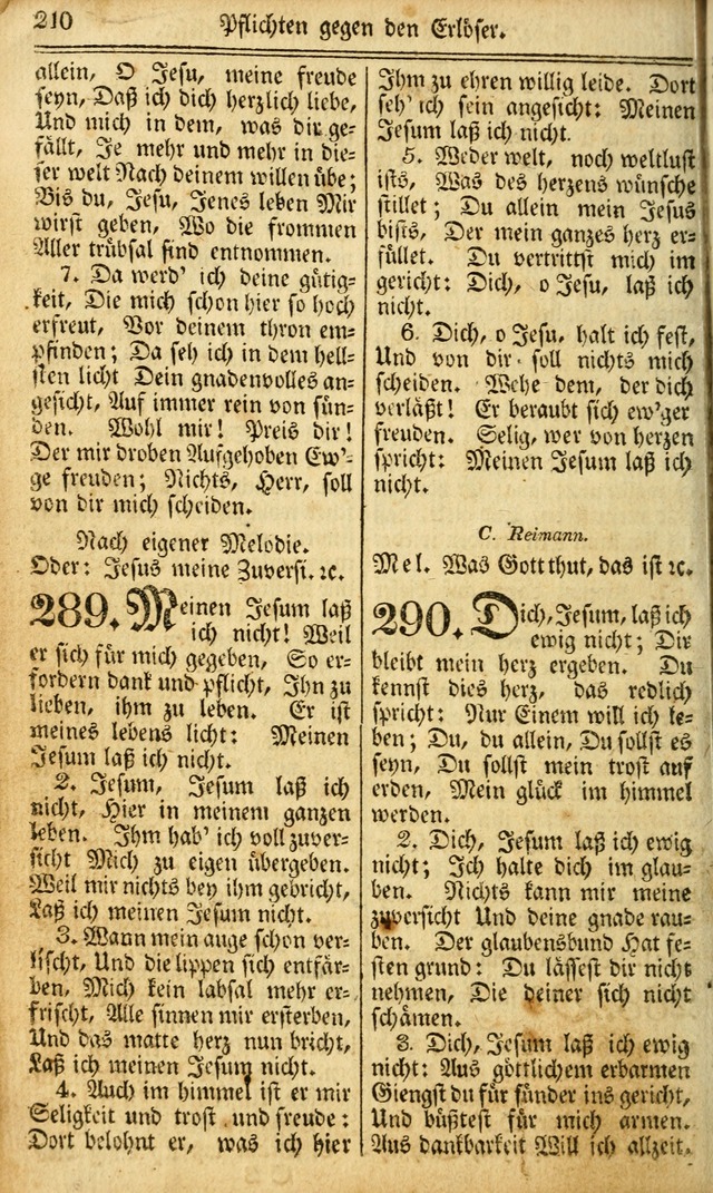 Das Gemeinschaftliche Gesangbuch: zum gottesdienstlichen Gebrauch der Lutherischen und Reformirten Gemeinden in Nord-America. (1st.. Aufl) page 210